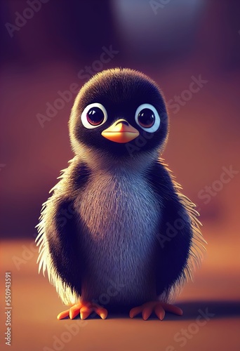 Fototapeta Cute baby penguin cartoon