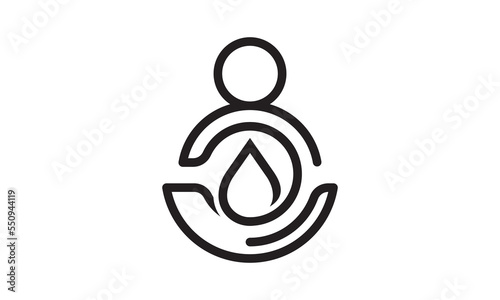 yoga people abstract logo icon. spa balance creative vector illustration.