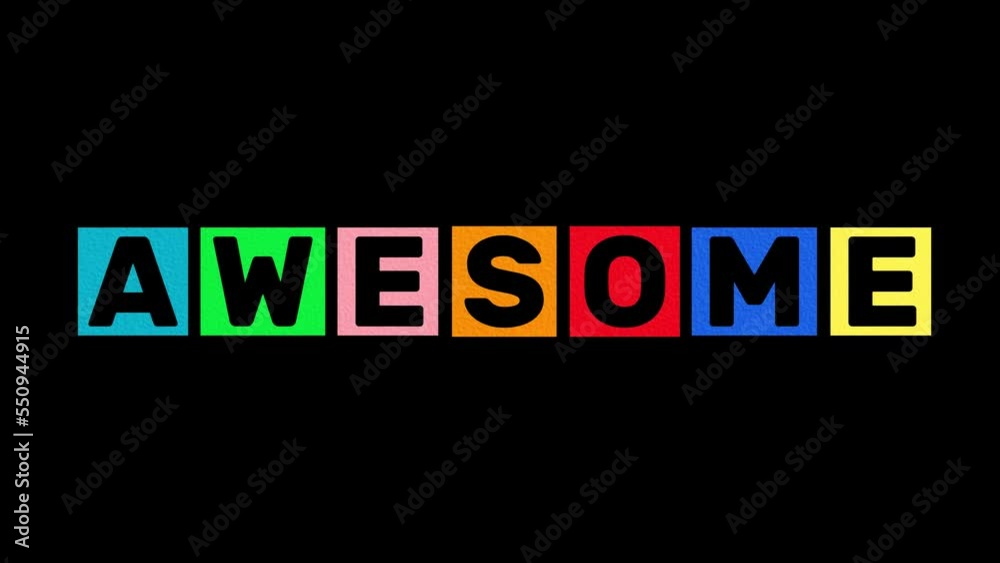 Awesome animated text with colorful and retro effects. 4k footage of animated text Awesome animated text with colorful and retro effects. 4k footage of animated text