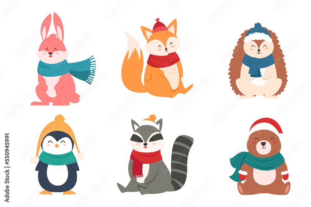 Winter And Christmas Animals Collection