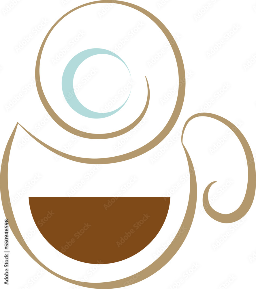 cup of coffee. logo. blue and brown. Vector illustration cup of coffee. logo. blue and brown. Vector illustration