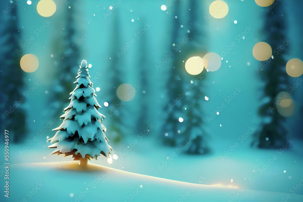 Abstract christmas tree wallpaper background, 3d illustration