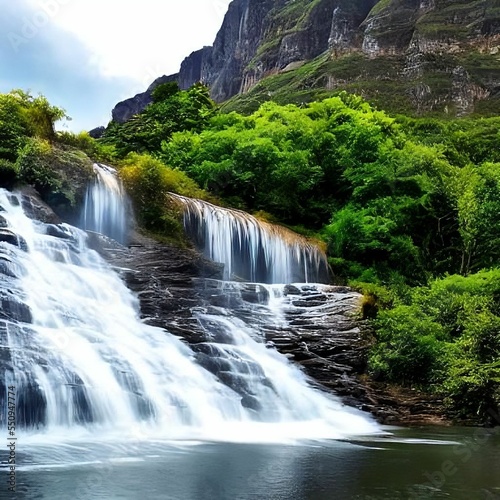 waterfall in the mountains