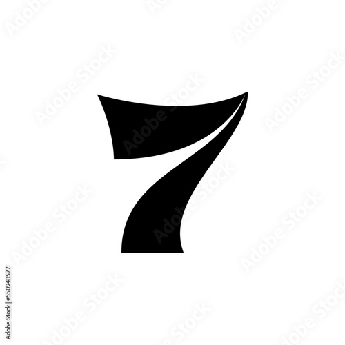 Number 7 Logo Lettermark Monogram - Typeface Type Emblem Character Trademark