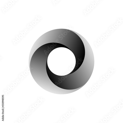 Vortex Spiral logo abstract circle shape - spiral motion twirl twist curve rotation spin whirlpool radial warp geometric shape for businesses - spinning circle