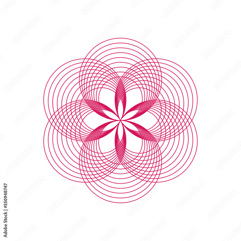 Fototapeta premium Flower Logo Illustration - Nature wedding bloom blossom garden Hawaii art exotic tropical flora