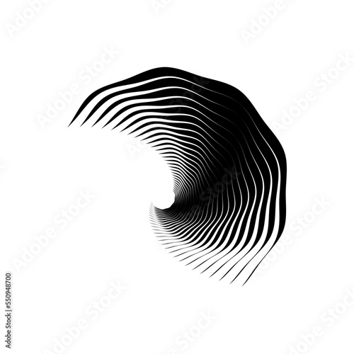 Vortex Circle logo abstract circle shape - spiral motion twirl twist curve rotation spin whirlpool radial warp geometric shape for businesses - spinning circle