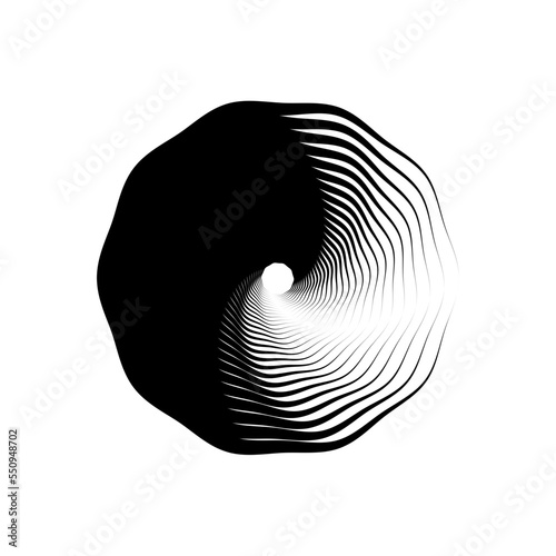 Vortex Circle logo abstract circle shape - spiral motion twirl twist curve rotation spin whirlpool radial warp geometric shape for businesses - spinning circle