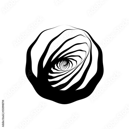 Vortex Spiral logo abstract circle shape - spiral motion twirl twist curve rotation spin whirlpool radial warp geometric shape for businesses - spinning circle