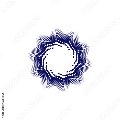 Dotted Vortex spiral logo abstract circle shape - spiral motion twirl twist curve rotation spin whirlpool radial warp geometric shape for businesses - spinning circle