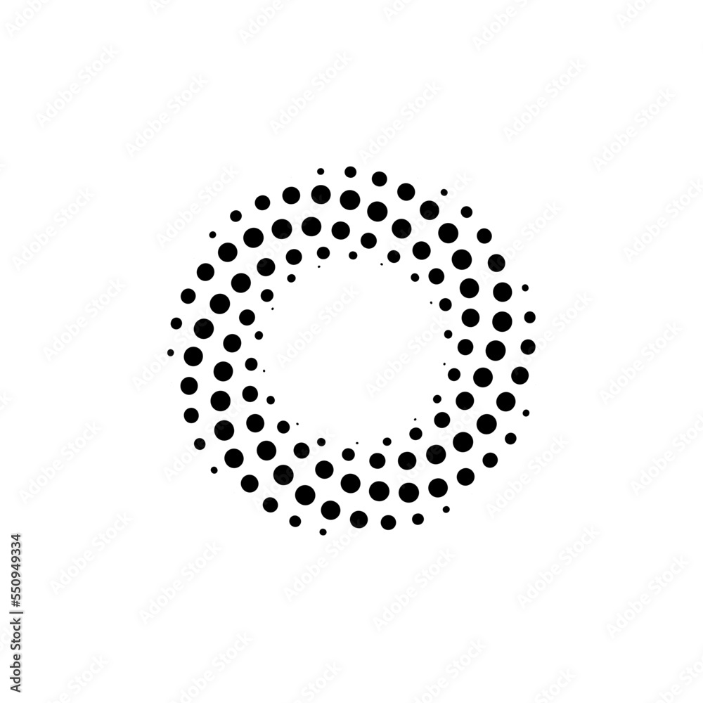 Dotted Vortex spiral logo abstract circle shape spiral motion twirl