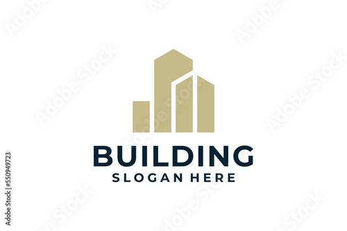 Building abstract logo design concept