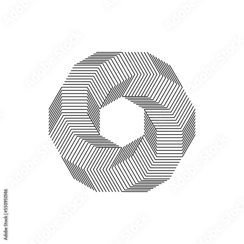 Vortex Spiral logo abstract circle shape - spiral motion twirl twist curve rotation spin whirlpool radial warp geometric shape for businesses - spinning circle