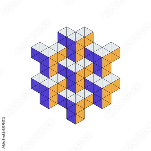 Isometric logo design - cube hexagon logotype geometric shape, abstract logo 3d tech corporate mark - technology finance real estate