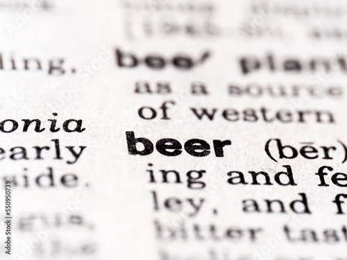 dictionary definition of beer highlighted photo