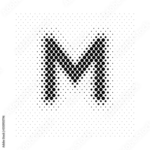 Letter M Logo Lettermark M Monogram Dotted Letter M - Typeface Type Emblem Character Trademark
