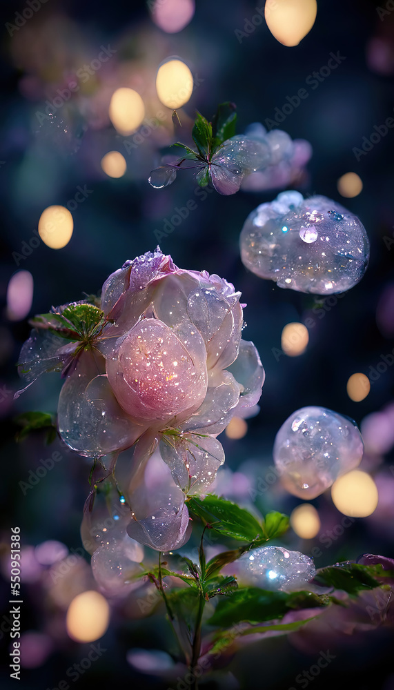 magical fantasy flower in the rain as floral background magical fantasy flower in the rain as floral background