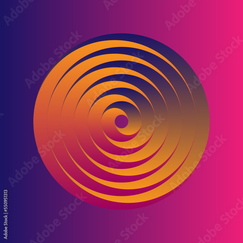 Vortex Circle logo abstract circle shape - spiral motion twirl twist curve rotation spin whirlpool radial warp geometric shape for businesses - spinning circle