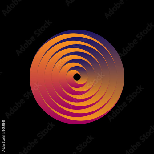 Vortex Spiral logo abstract circle shape - spiral motion twirl twist curve rotation spin whirlpool radial warp geometric shape for businesses - spinning