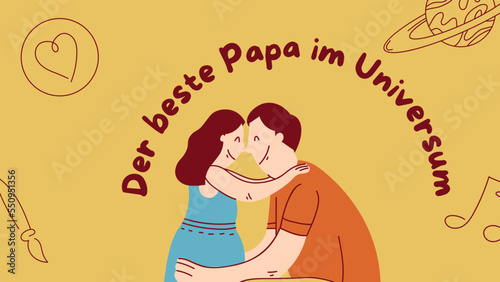 Bunt Modern Illustrativ Vatertag Gruß Präsentation