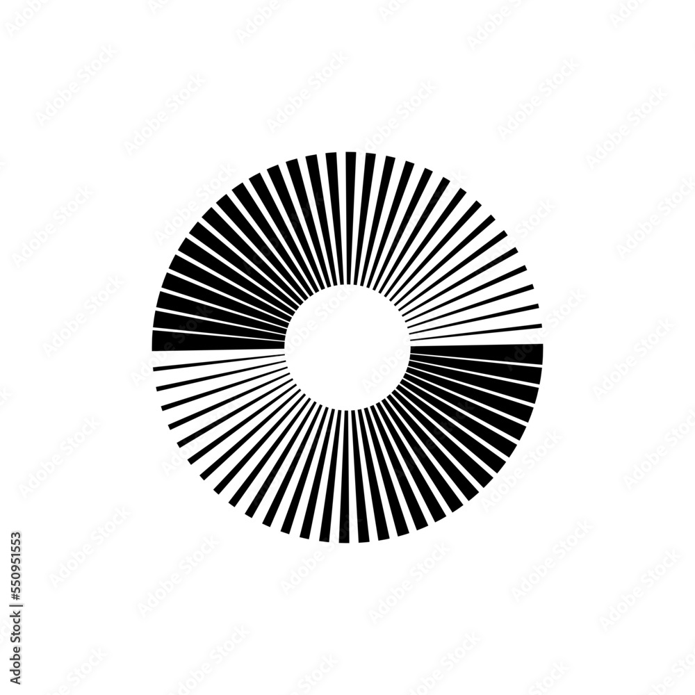 OpArt Optical Illusion Logo Abstract Design, Abstract art illustration with black and white stripes, pattern background OpArt Optical Illusion Logo Abstract Design, Abstract art illustration with black and white stripes, pattern background