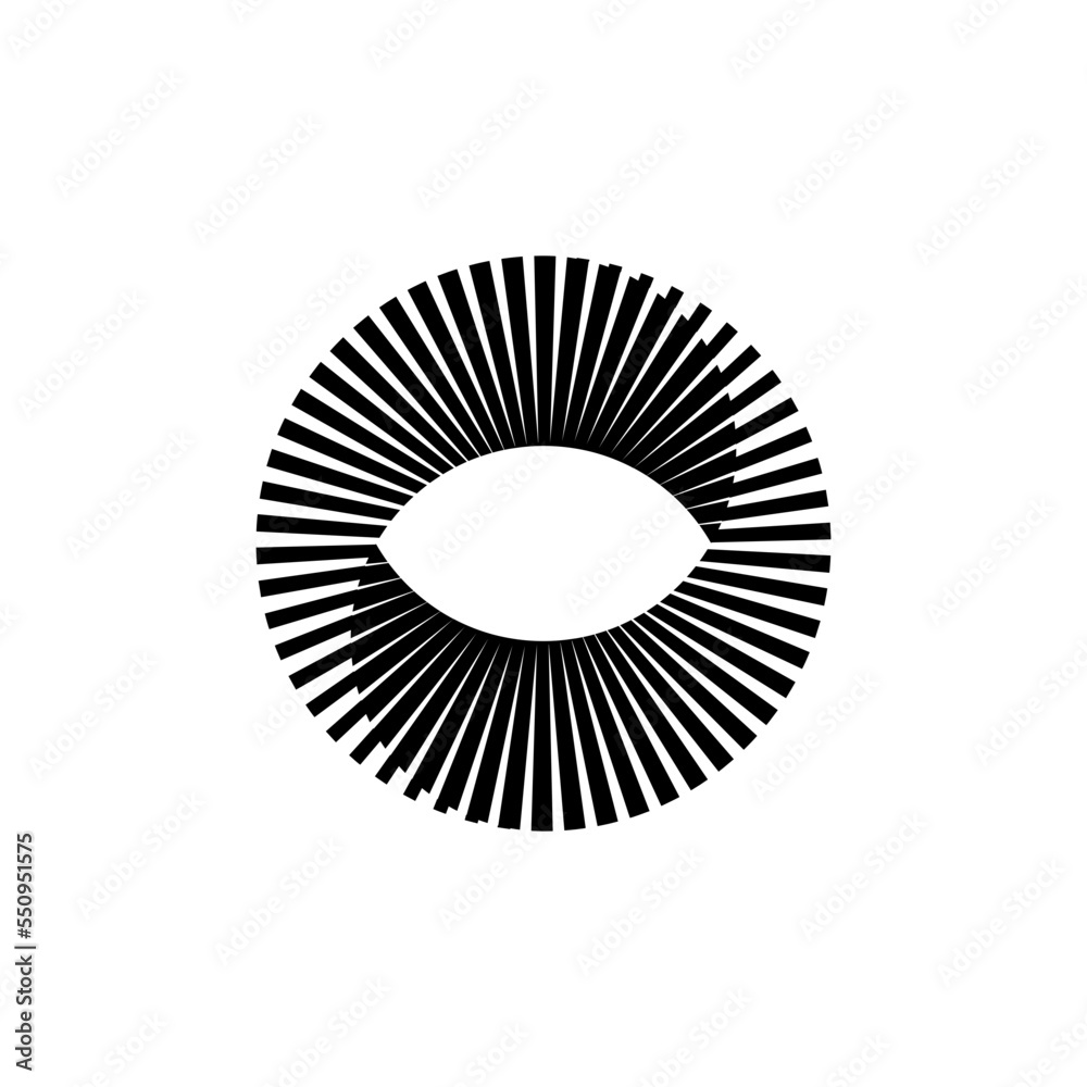OpArt Optical Illusion Logo Abstract Design, Abstract art illustration with black and white stripes, pattern background