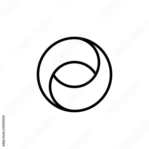 Vortex Spiral logo abstract circle shape - spiral motion twirl twist curve rotation spin whirlpool radial warp geometric shape for businesses - spinning circle