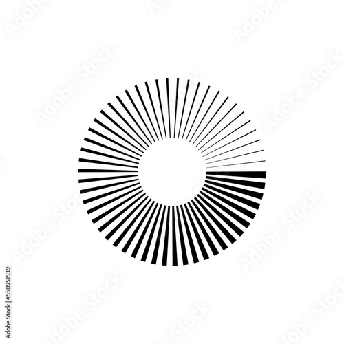 Vortex Spiral logo abstract circle shape - spiral motion twirl twist curve rotation spin whirlpool radial warp geometric shape for businesses - spinning circle