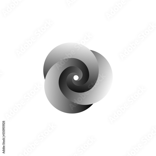 Vortex Circle logo abstract circle shape - spiral motion twirl twist curve rotation spin whirlpool radial warp geometric shape for businesses - spinning circle