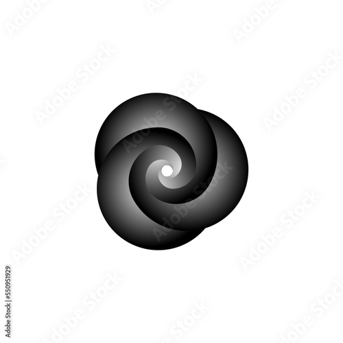 Vortex Circle logo abstract circle shape - spiral motion twirl twist curve rotation spin whirlpool radial warp geometric shape for businesses - spinning circle