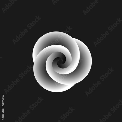 Vortex Circle logo abstract circle shape - spiral motion twirl twist curve rotation spin whirlpool radial warp geometric shape for businesses - spinning circle