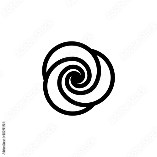 Vortex Circle logo abstract circle shape - spiral motion twirl twist curve rotation spin whirlpool radial warp geometric shape for businesses - spinning circle