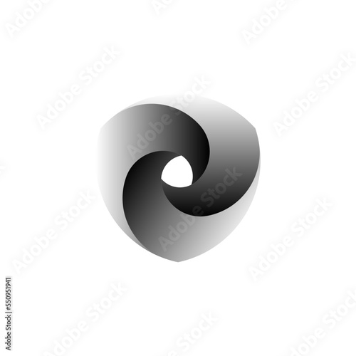 Vortex Circle logo abstract circle shape - spiral motion twirl twist curve rotation spin whirlpool radial warp geometric shape for businesses - spinning circle