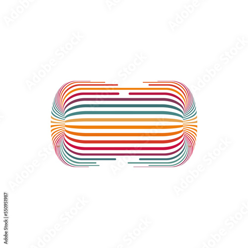 Abstract logo - geometric shape futuristic illustration liquid geometry technology tech flux twist warp fantasy
