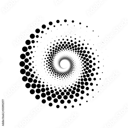 Vortex Circle logo abstract circle shape - spiral motion twirl twist curve rotation spin whirlpool radial warp geometric shape for businesses - spinning circle