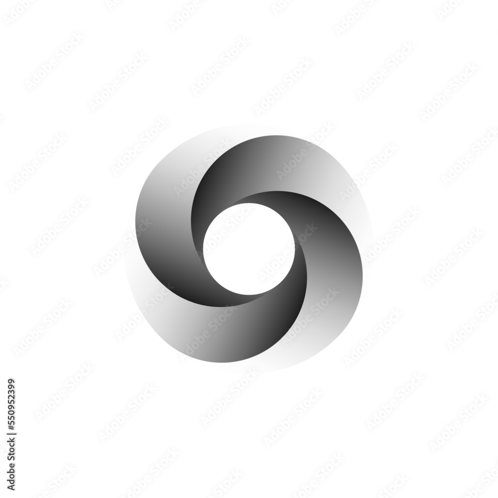 Vortex Circle logo abstract circle shape - spiral motion twirl twist curve rotation spin whirlpool radial warp geometric shape for businesses - spinning circle
