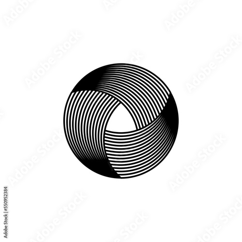 Vortex Circle logo abstract circle shape - spiral motion twirl twist curve rotation spin whirlpool radial warp geometric shape for businesses - spinning circle