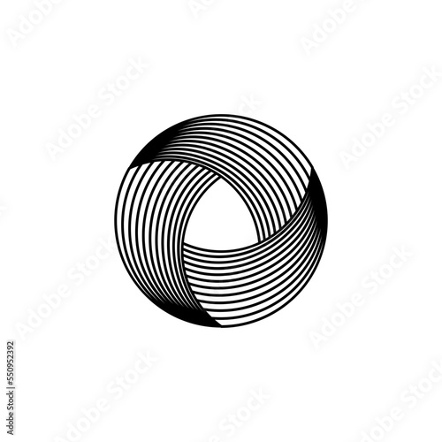 Vortex Circle logo abstract circle shape - spiral motion twirl twist curve rotation spin whirlpool radial warp geometric shape for businesses - spinning circle