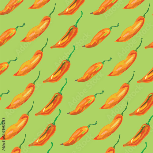 aji amarillo peruvian pepper pattern vector illustration