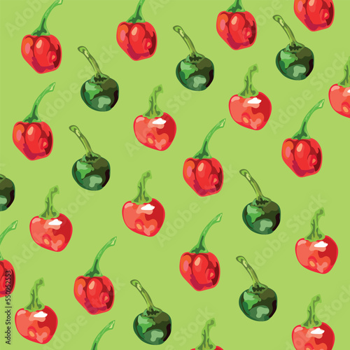 aji cerezo peruvian pepper pattern vector illustration