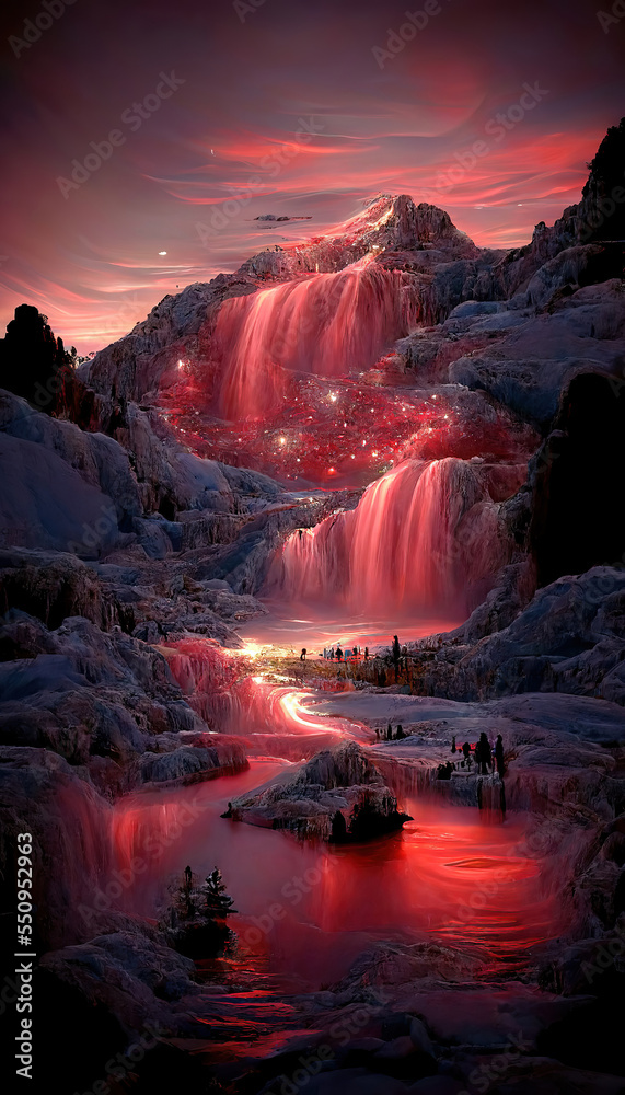 beautiful magical colorful fantasy landscape