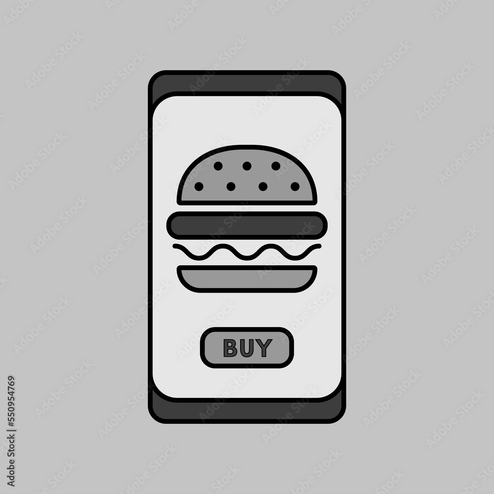 Fast food app delivery service vector icon Fast food app delivery service vector icon