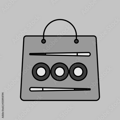 Sushi delivery vector icon. Bag for sushi delivery