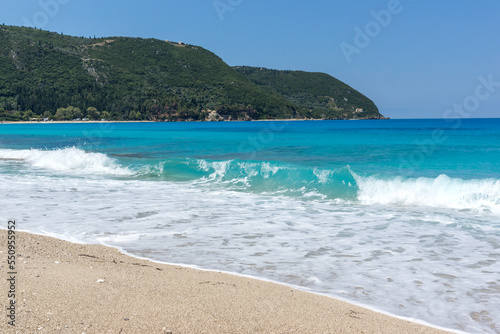 Amazing panoramic view of coastline of Lefkada, Greece