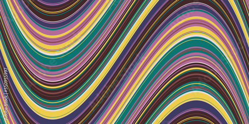 Wavy somewhat elastic and rubbery pattern. Seamless pattern, suitable for print and application on the surface of the interior or decor. Wavy colorful pattern.