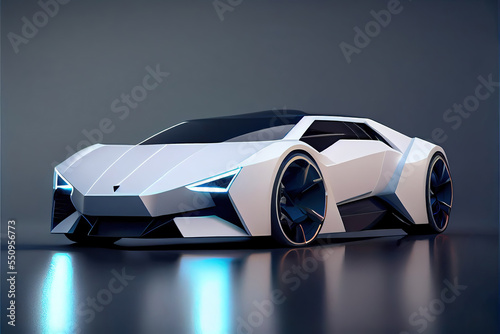 concept of a futuristic eco friendly electric car