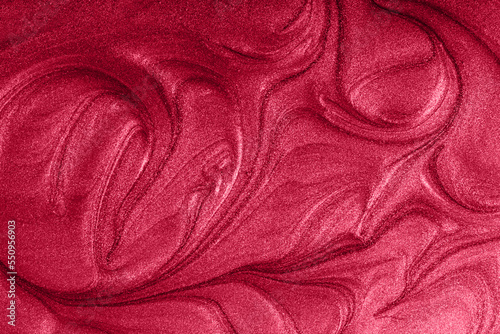Liquid shimmer background,monochrome red color.