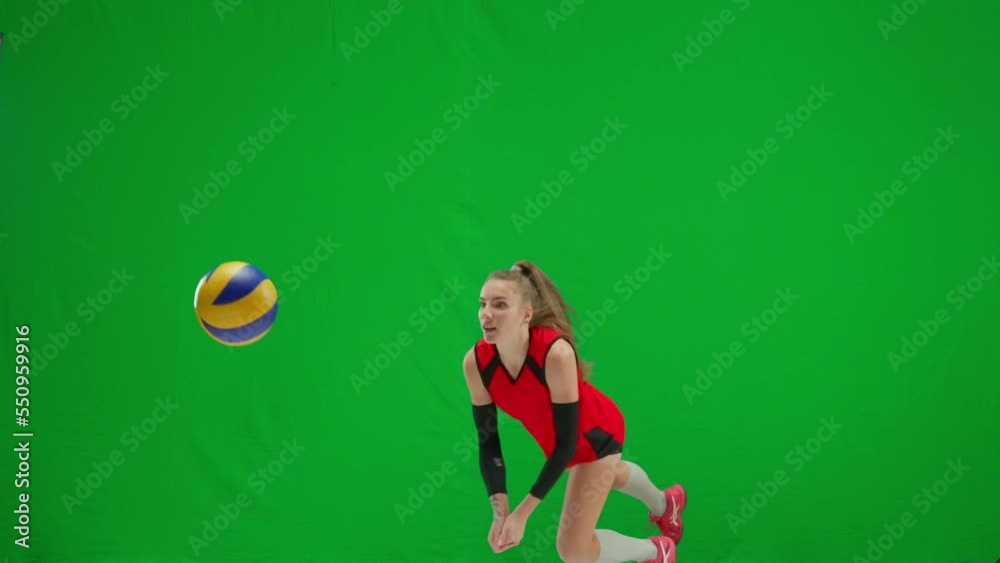 Video Stock Young Woman Bouncing Batting Ball And Falling On The Floor