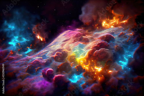 colorful space galaxy  supernova nebula background