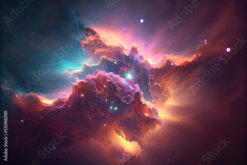 Fototapete colorful space galaxy, supernova nebula background